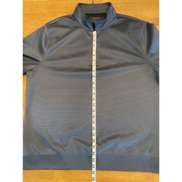 Hickey Freeman Quarter 1/4 Zip Pullover Men XL Blue Striped Stretch Performance - Picture 4 of 7